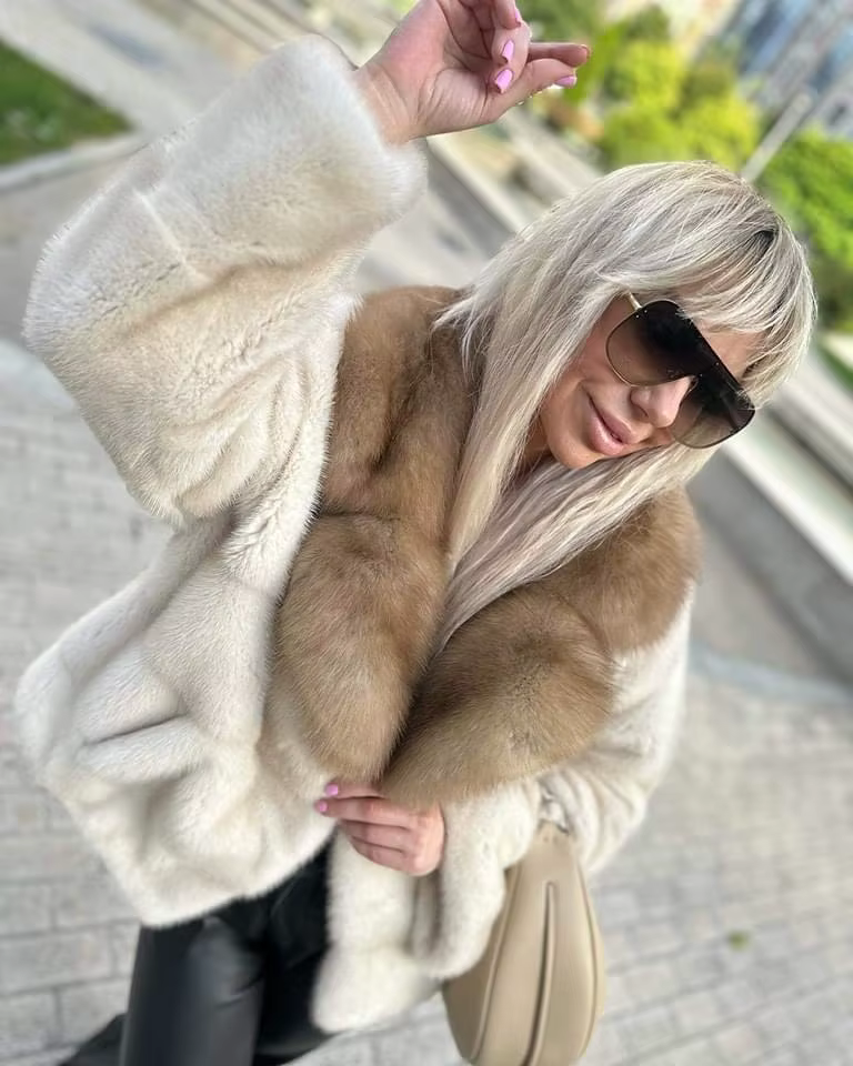 Veste en fourrure de vison pour dames, manteau en fourrure de vison véritable, revers en fourrure de