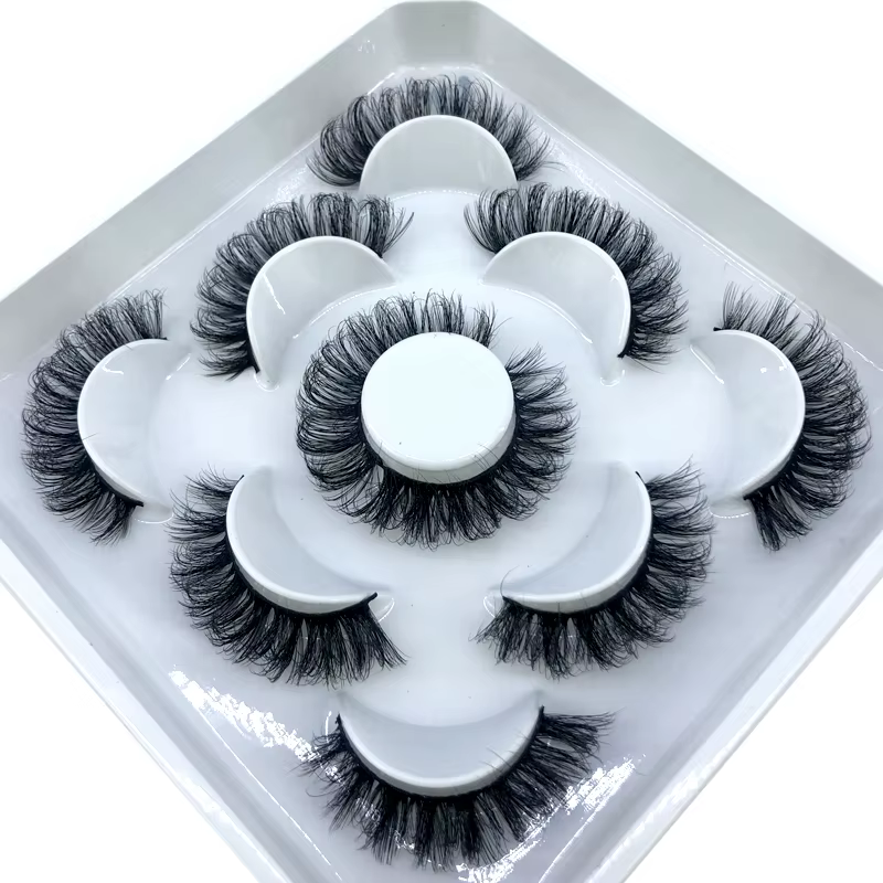 5 paires de cils moelleux 8-25mm 3D cils de vison longs et épais faux cils naturels en gros cils ven