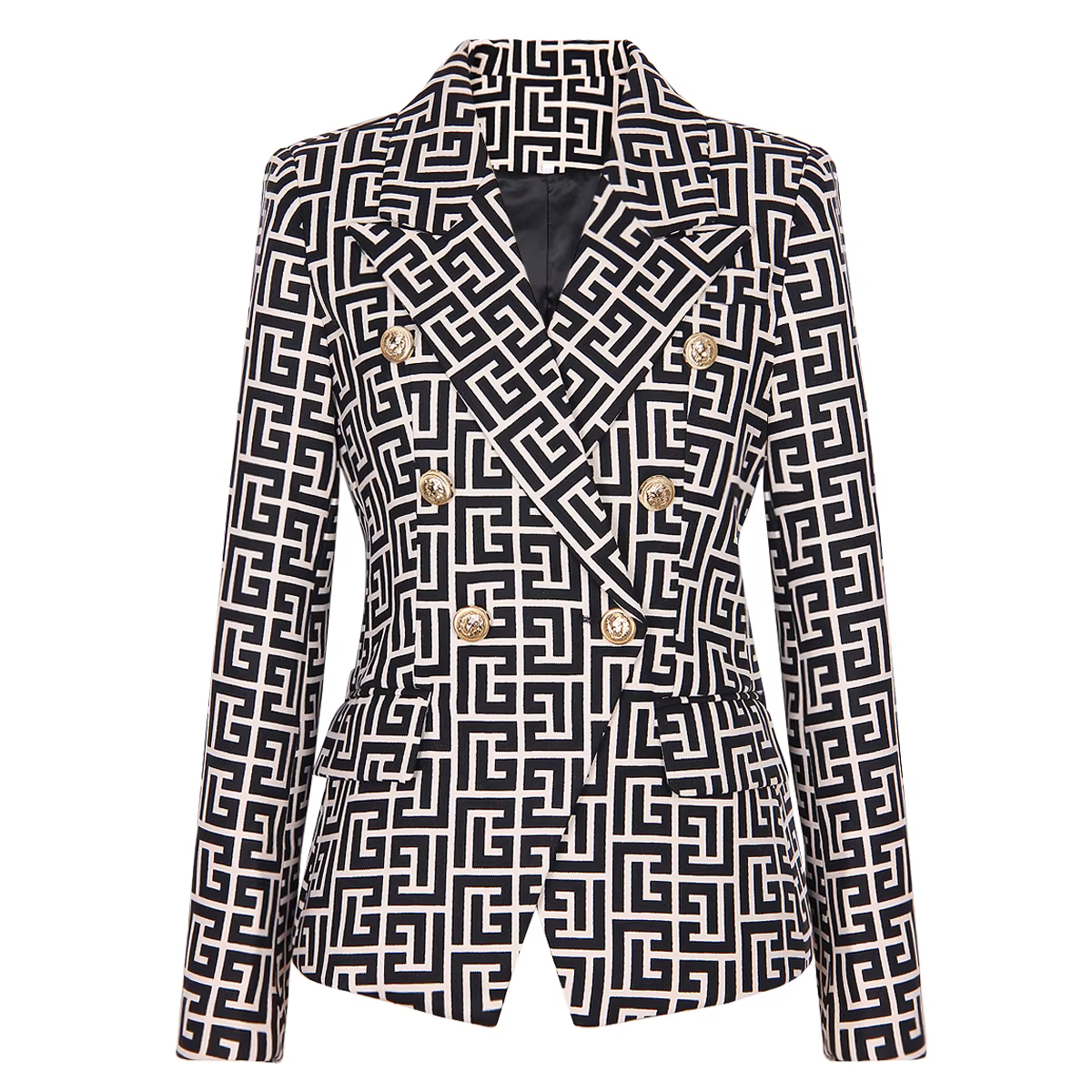 S-3XL Haute Qualité Mode Imprimé Labyrinthe Double NucleoGold Bouton Manches sulfSlim Fit CommPiedmo