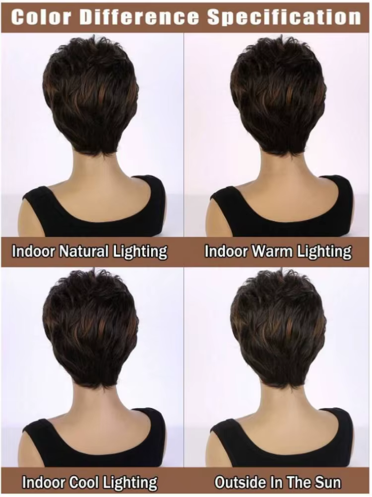 Perruque courte pour femme, perruque synthétique, non autocollante, résistante à l'usure, résistante