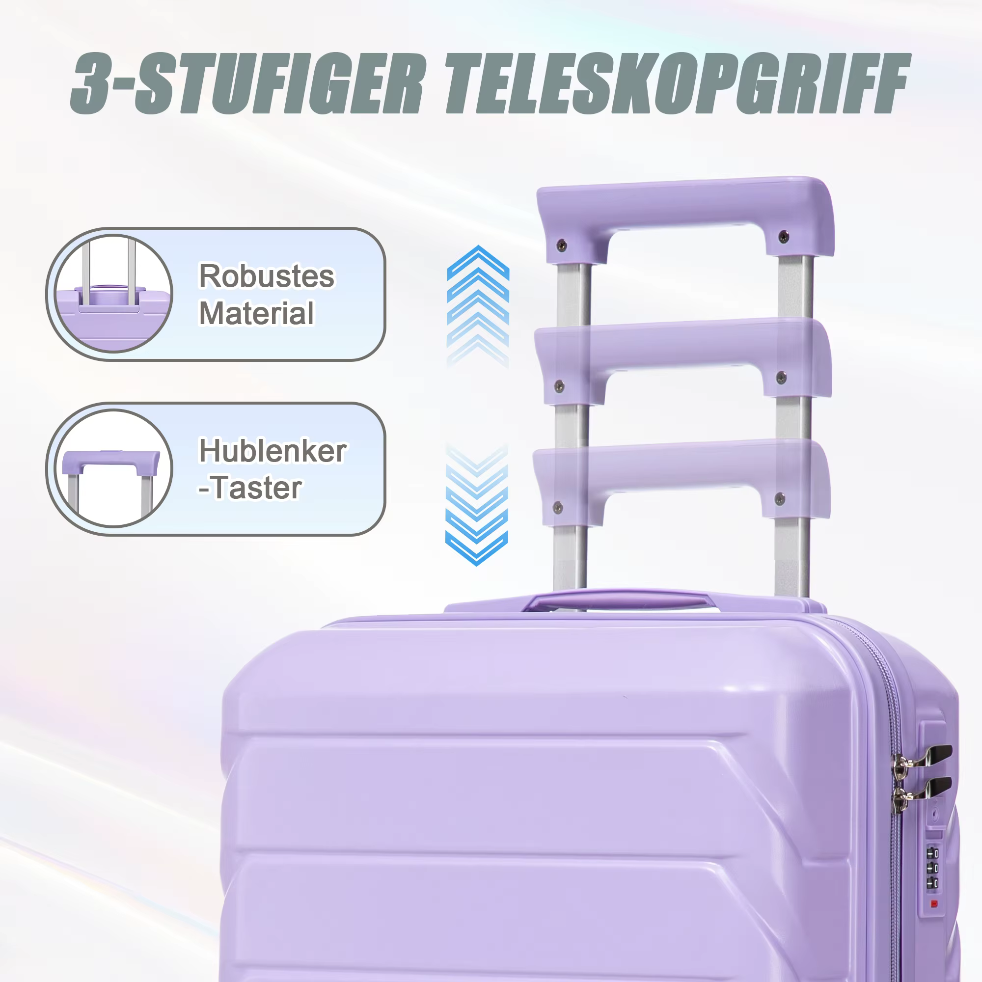 14-inch/19-inch 2-piece suitcase set, material: ABS swivel wheel suitcase set with combination lock 