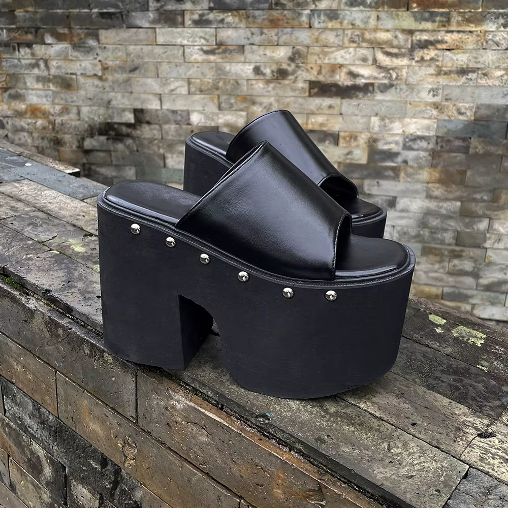 Gdgydh-Sandales à talons compensés pour femmes, style européen et américain, semelle optique, pantou