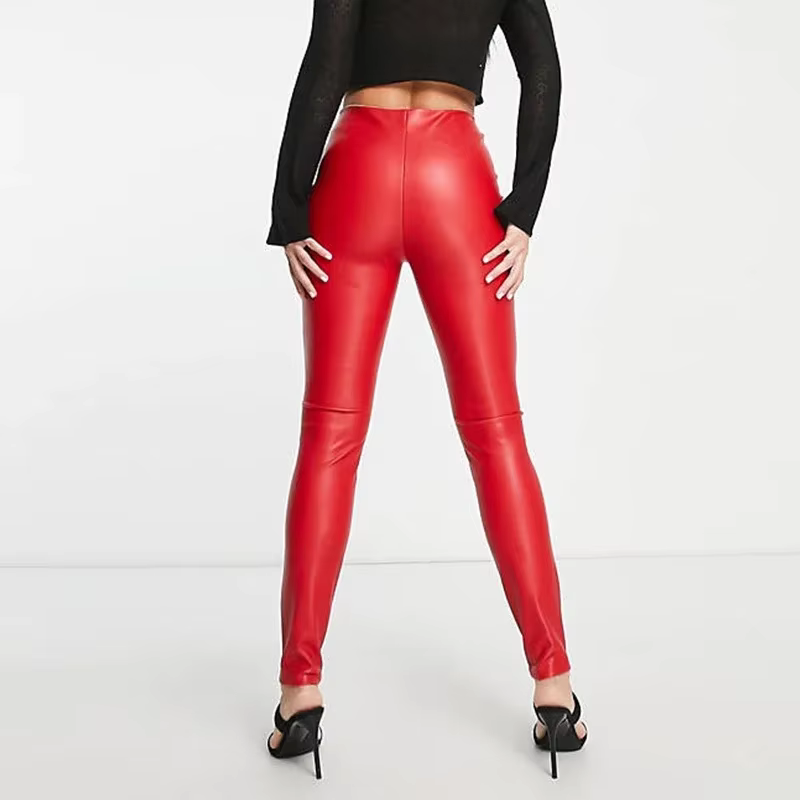 Pantalon taille haute en simili cuir pour femmes, pantalon crayon Sexy, collants slim en PU, tenue é
