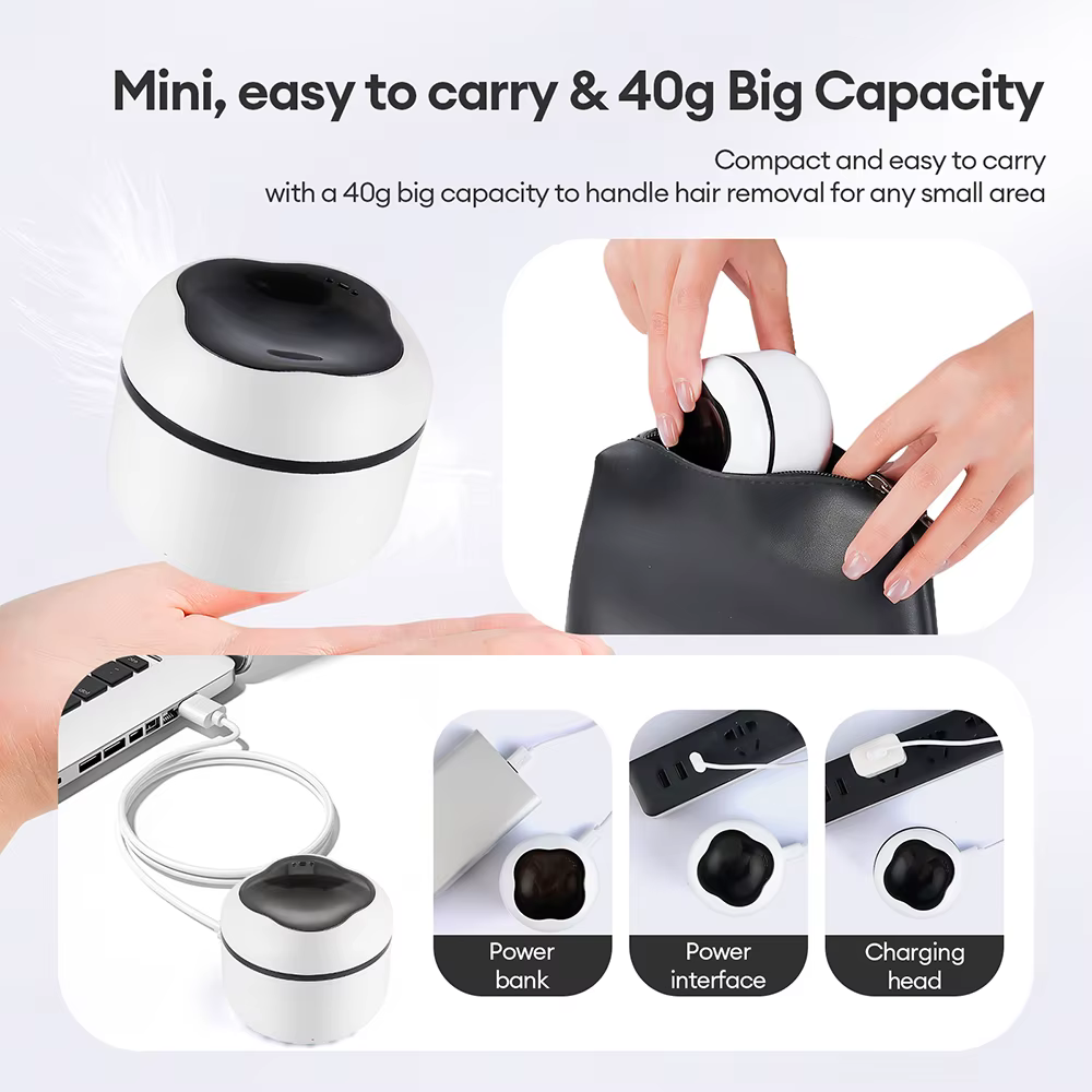 Mini Machine chauffante à cire 40g, bol en Silicone, chauffe-cire, nez, oreilles, épilation, Kit d'é