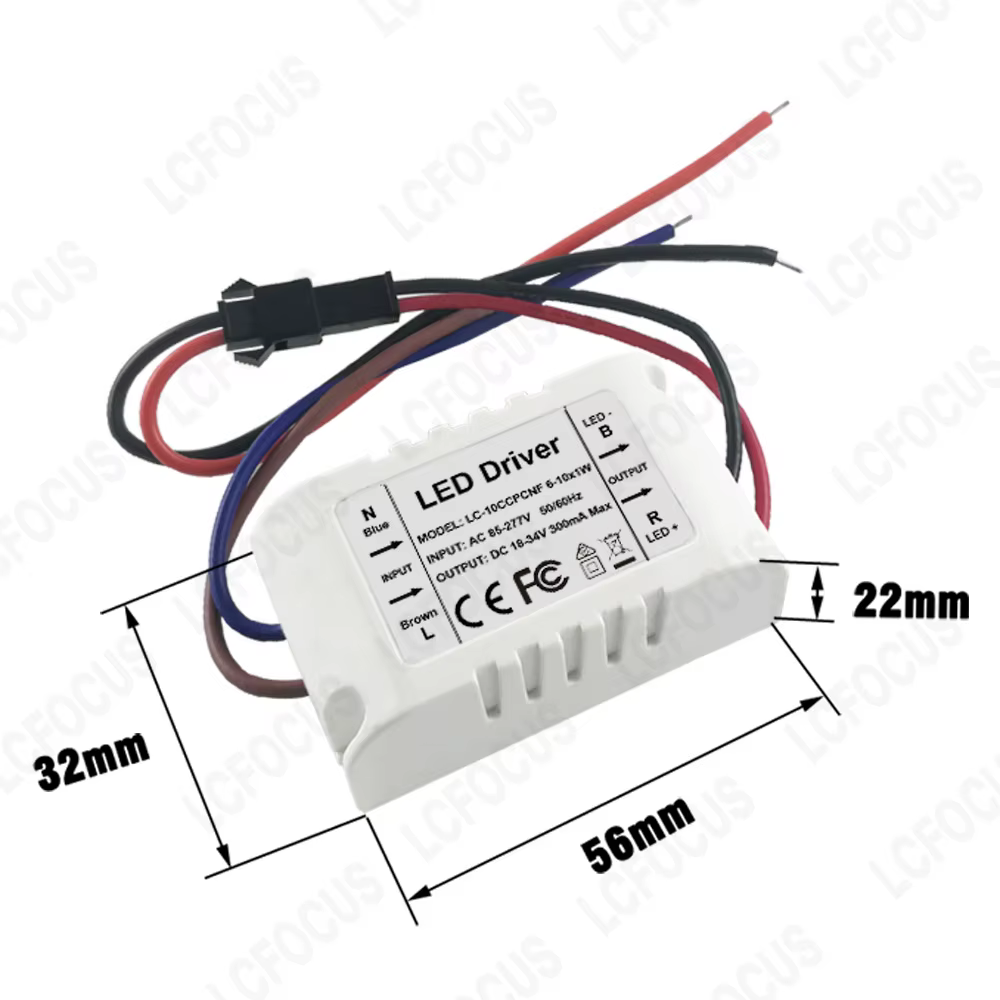 Courant constant 250mA 300mA 450mA 600mA 900mA Pilote LED Boîtier ignifuge en plastique Alimentation