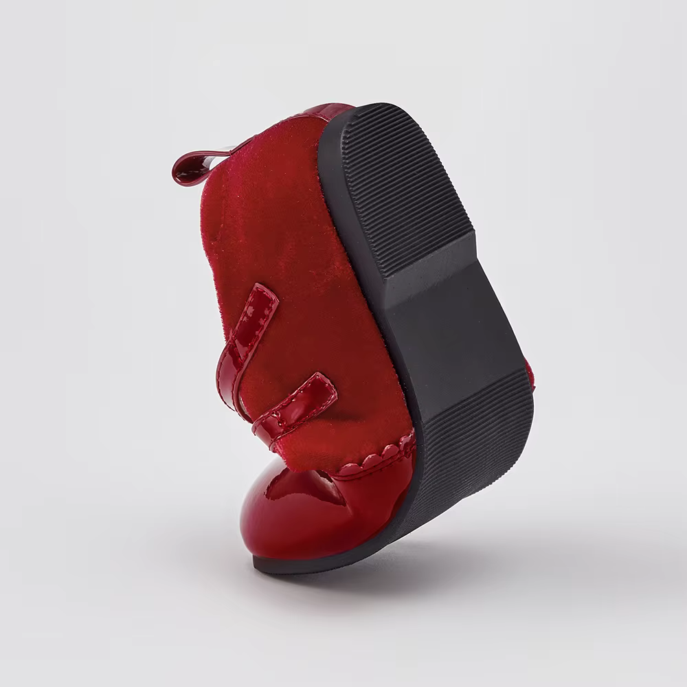 Dave Bella enfants chaussures en cuir automne printemps filles rétro rouge chaussures anti-dérapant 