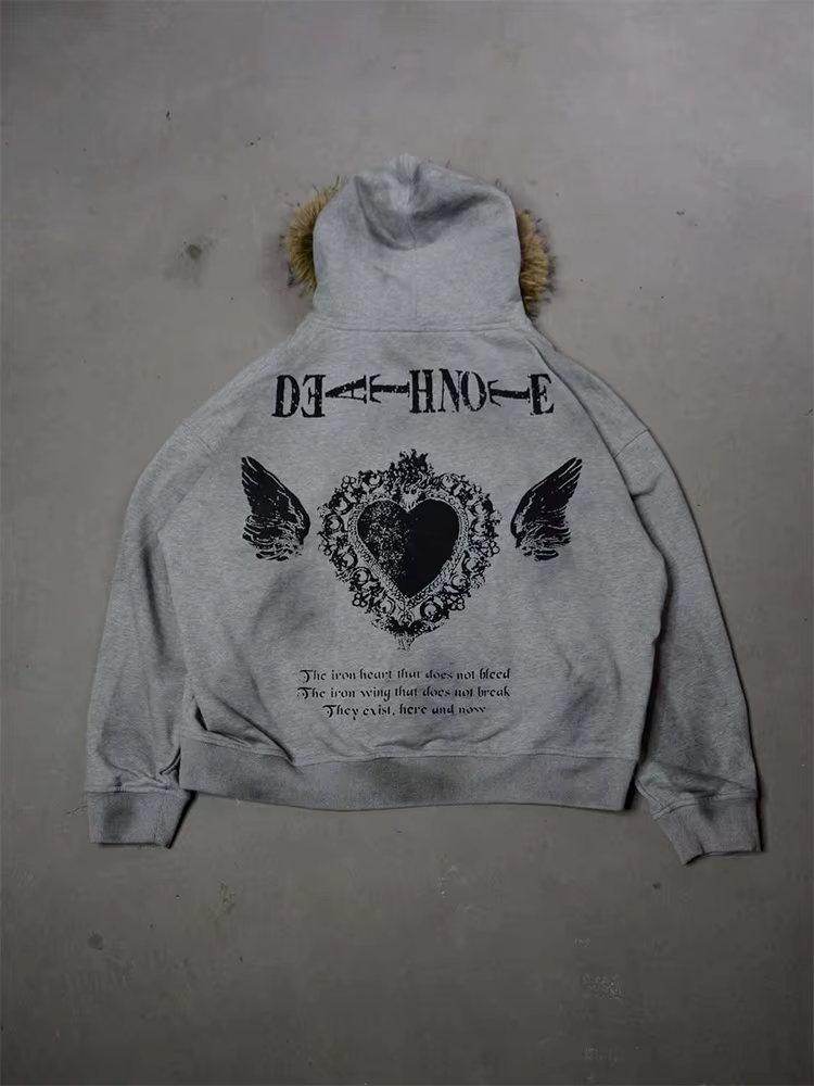 Veste à capuche en fausse fourrure pour femme, Streetwear, imprimé gothique, tendance, paresseux, fe