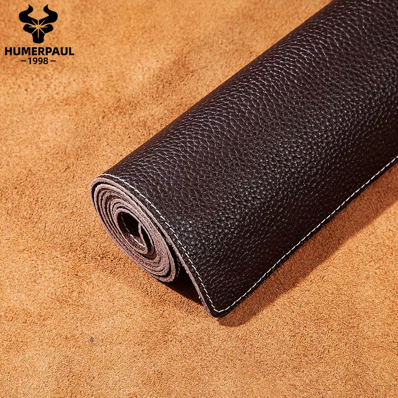 Grand tapis de souris en cuir 100% véritable pour ordinateur de bureau, bureau d'étude, de jeu, coul