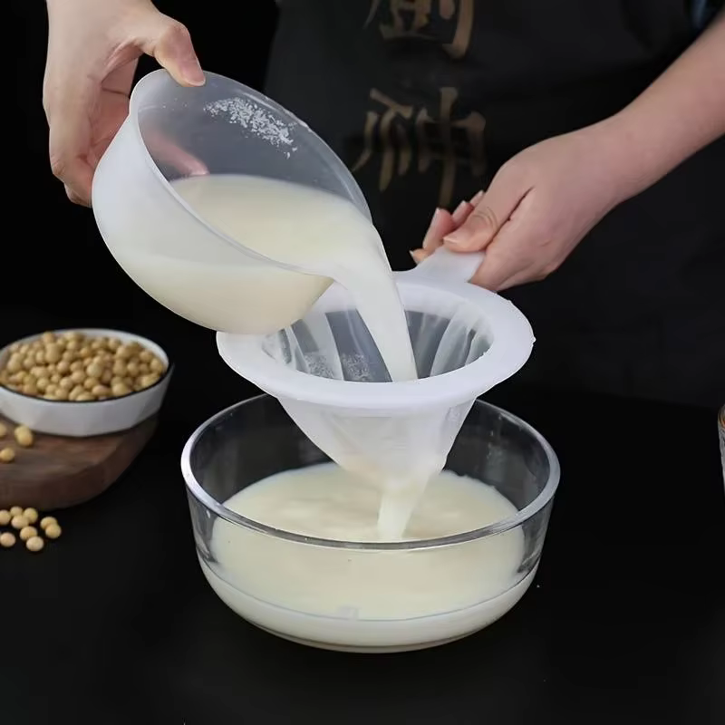 Cuillère à passoire à mailles fines, pour café, lait, soja et yaourt, filtre en Nylon à mailles 100/