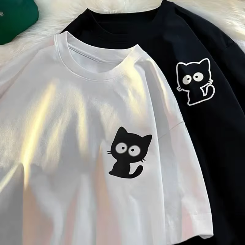 Femme décontracté impression col rond manches courtes T-Shirt 2025 nouvelle tendance d'été tout-matc