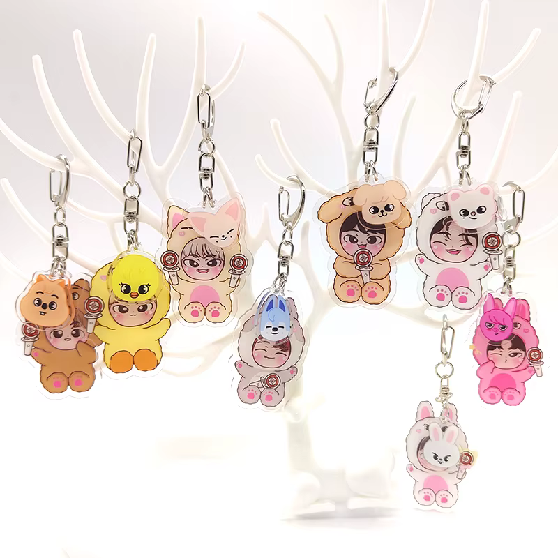 Porte-clés en acrylique KPOP pour les fans, pendentif de sac mignon, accessoires cadeaux, ensemble d