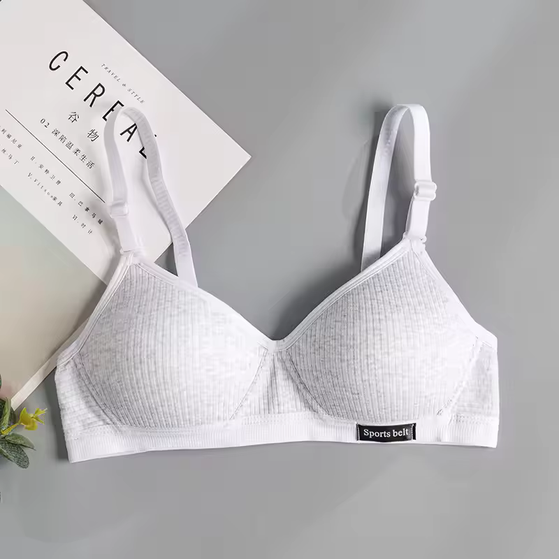 Soutien-gorge en coton pour femmes, bonnet AB, sous-vêtements sans fil, confortable, soutien-gorge e