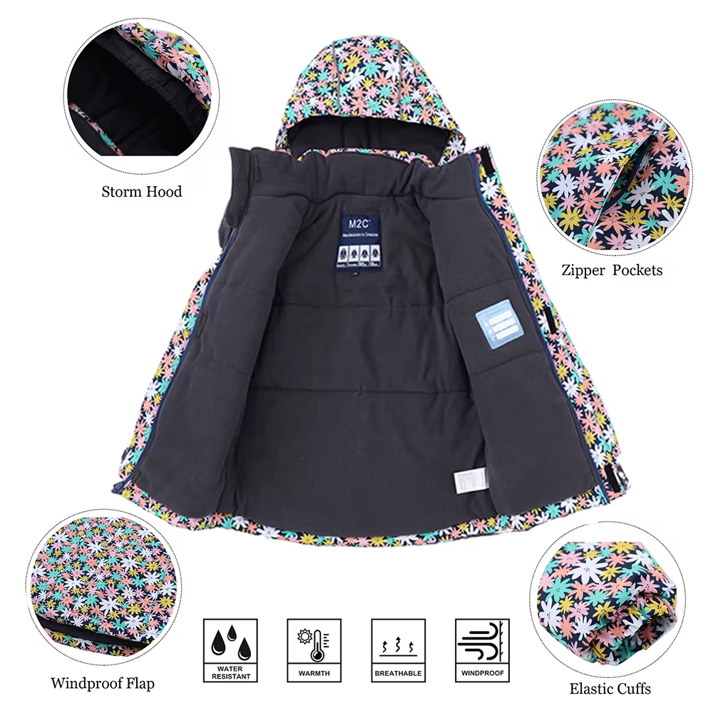 Combinaisons de Ski pour enfants, filles et garçons, manteau de Snowboard, pantalon, imperméable, co