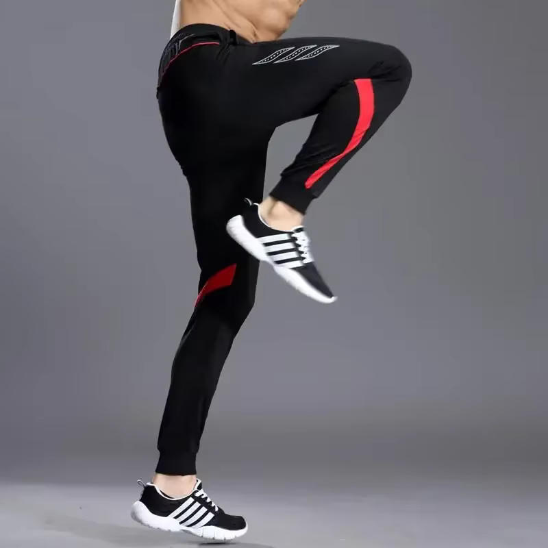 Pantalon de Sport pour hommes, avec poches à fermeture éclair, pour jogging, Football, survêtement d