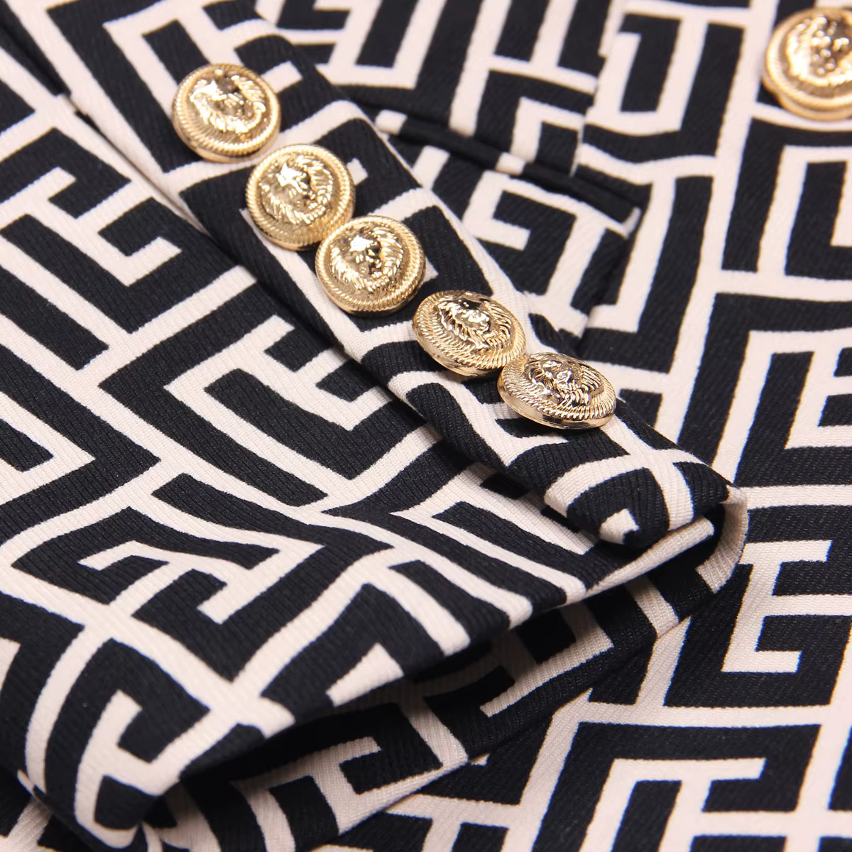 S-3XL Haute Qualité Mode Imprimé Labyrinthe Double NucleoGold Bouton Manches sulfSlim Fit CommPiedmo