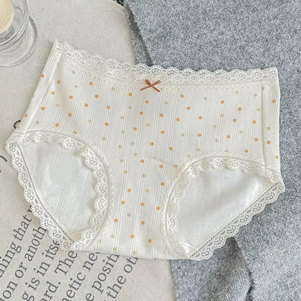 Culottes en coton à nœud floral, rayures et pois, lingerie pour femme, dentelle à carreaux, motif fl