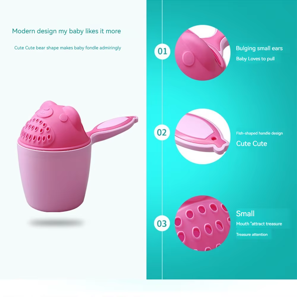 Bonnets de bain pour bébé, dessin animé mignon, tasse de shampoing pour enfants, Bailer de bain, cui