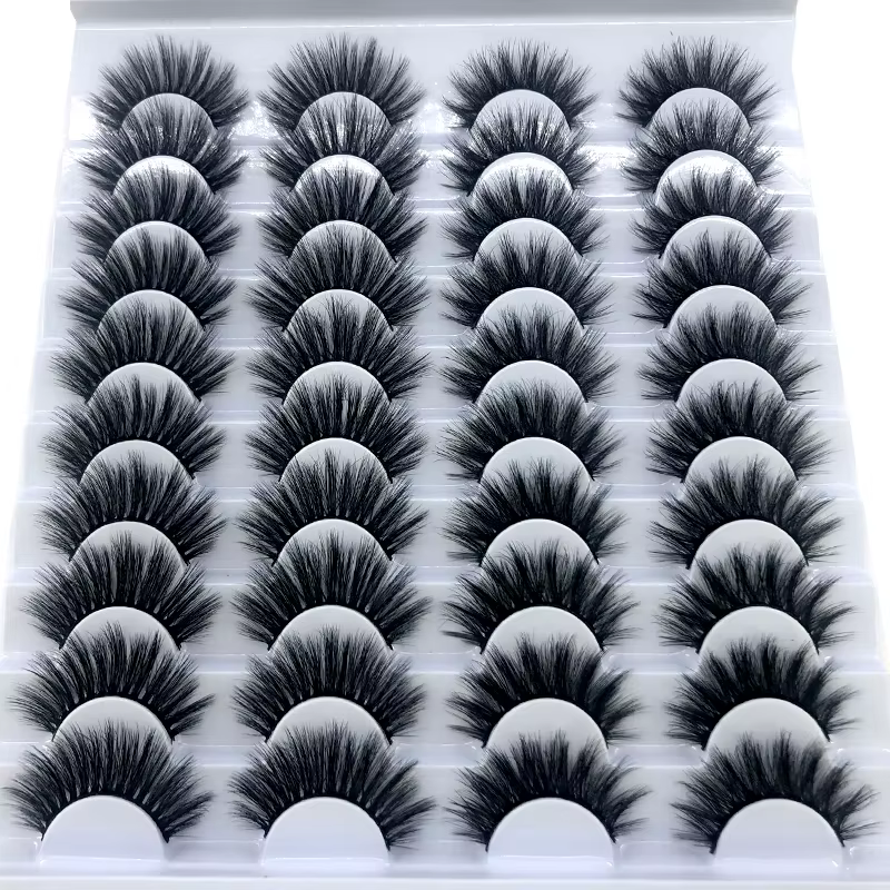 AMSDCN nouveaux 16/20 paires de cils 100% vison étendent naturellement et dramatiquement les faux ci