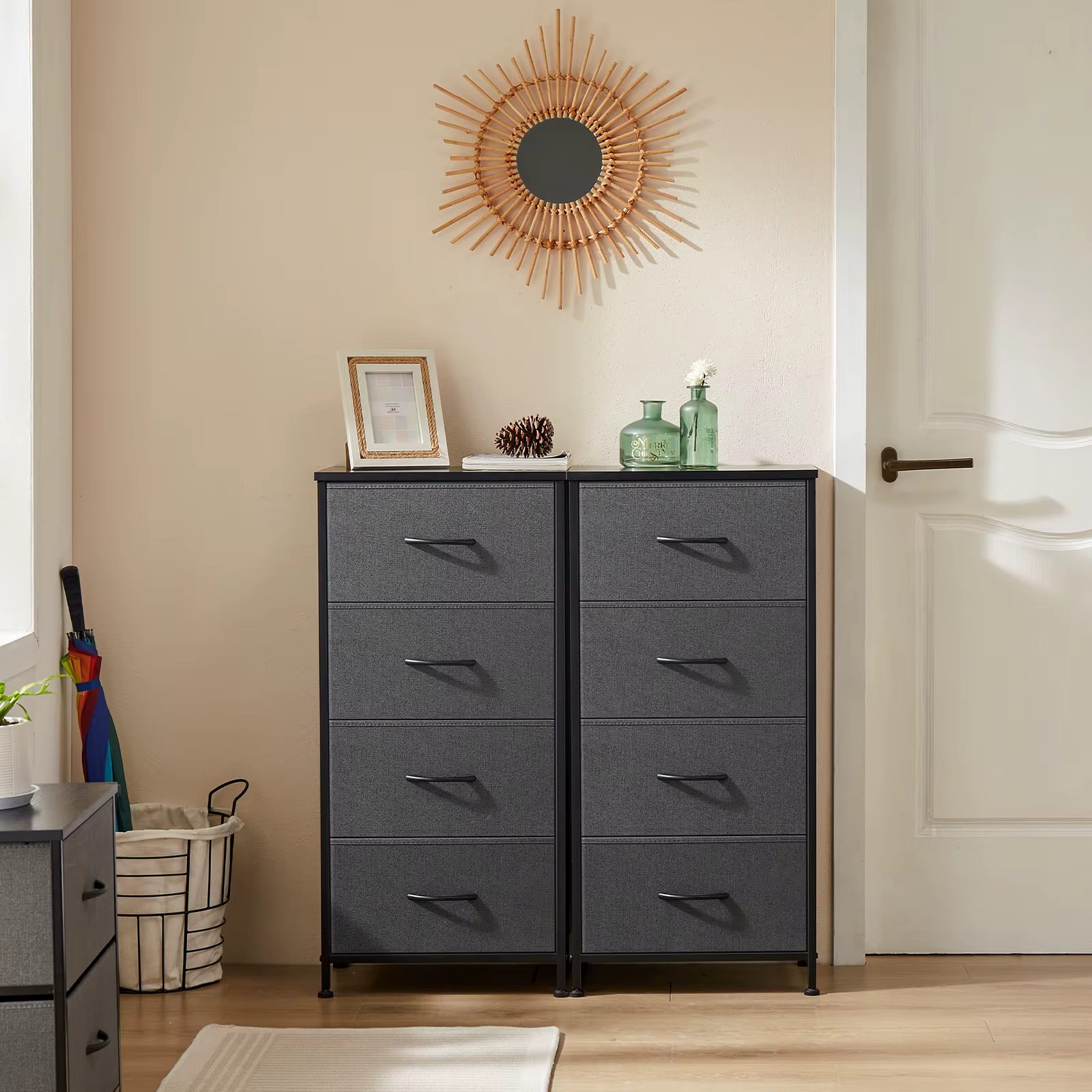 JIAN-Armoire de Rangement pour Vêtements, Commode pour Chambre à Coucher, 4 Tiroirs de Proximité en