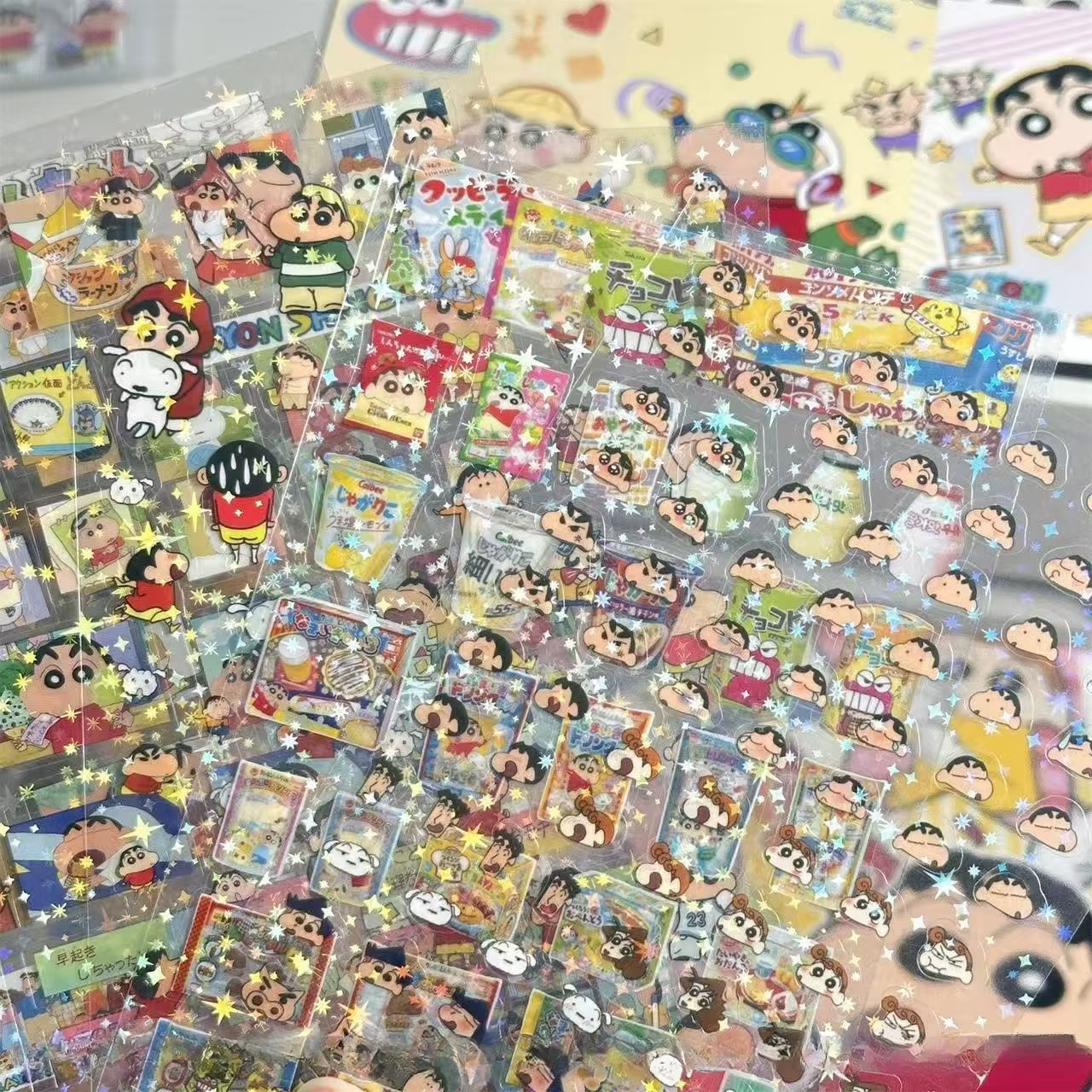 5 pièces Crayon Shin Chan Double Transparent coupe Membrane autocollant bricolage haute valeur main 