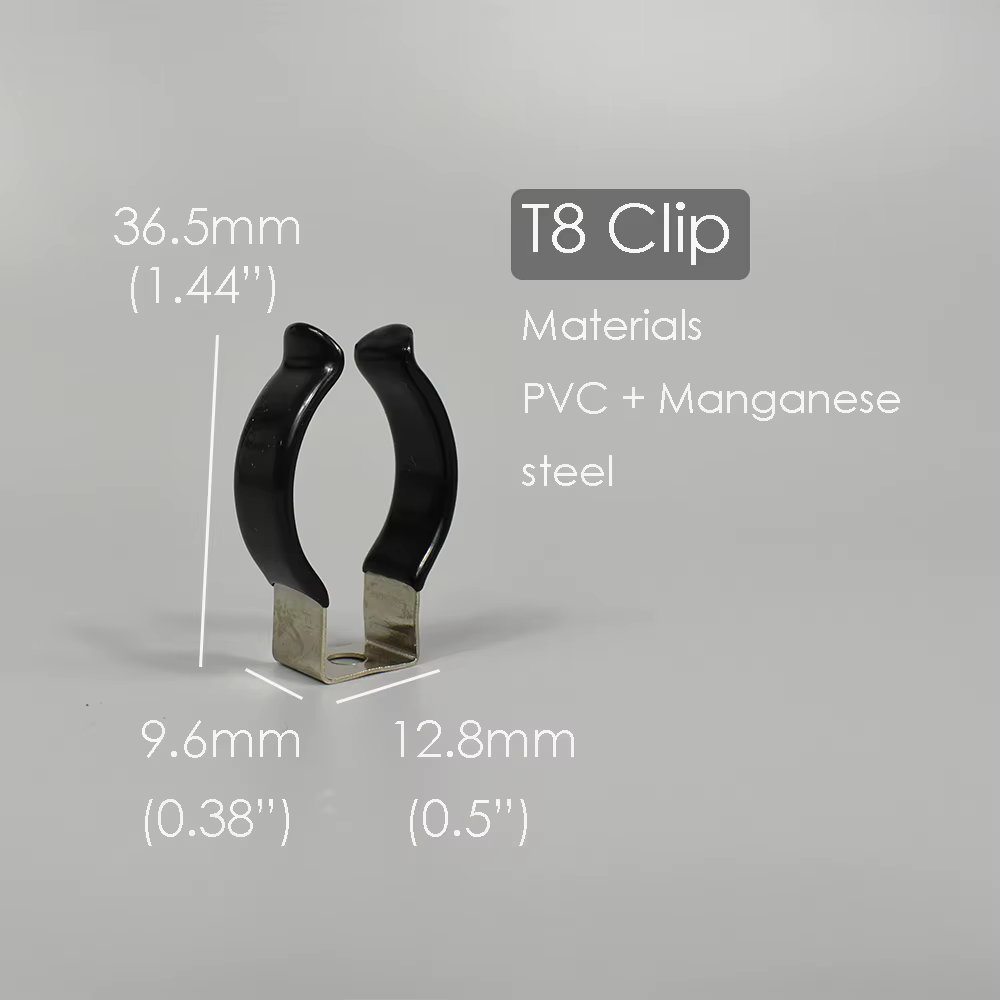 Supports de tubes en PVC noir T5 T8 T9 T10 T12, pinces d'ampoule LED, Support de remplacement de Tub