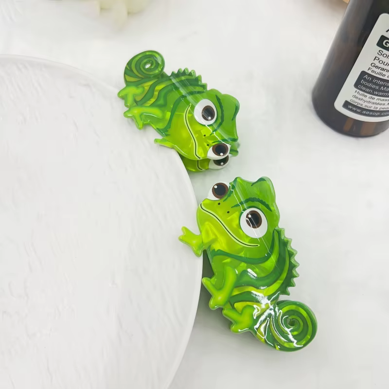 1pc nouveau dessin animé mignon dinosaure vert lézard pince à cheveux arrière de la tête pince à che