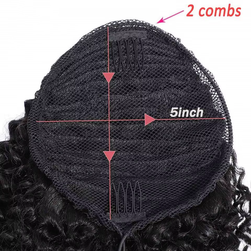 Queue de cheval afro bouclée à cordon de serrage de 24-26 pouces, 100 grammes, extensions de cheveux
