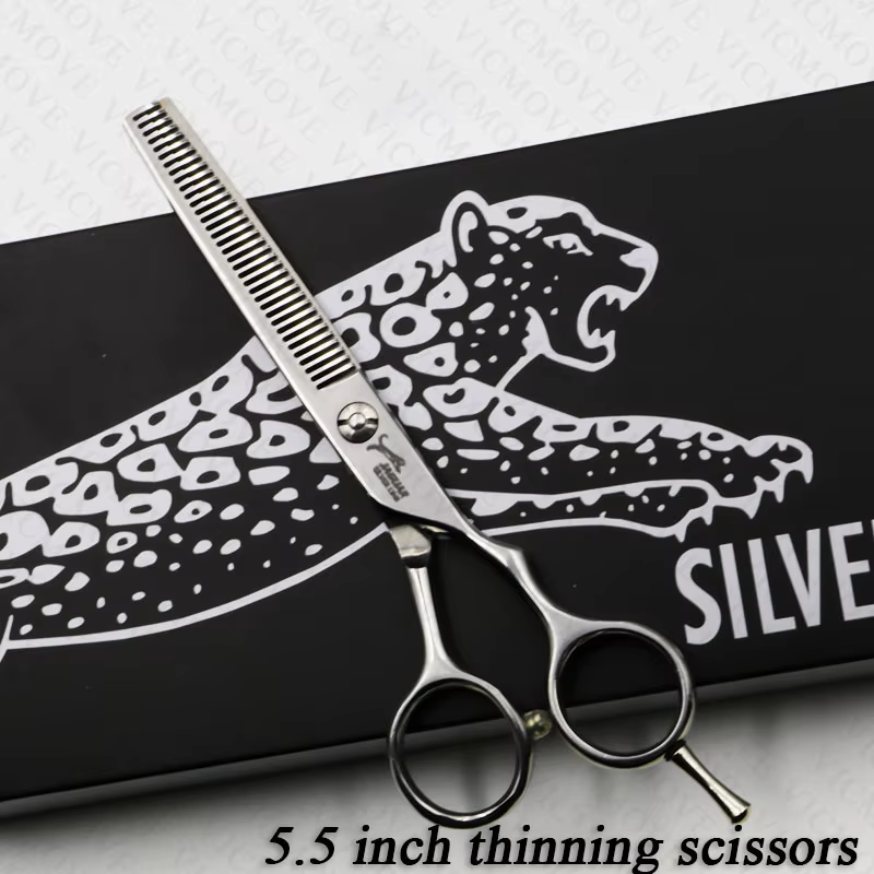 Ensemble de ciseaux de coiffure professionnels de 5.5 pouces, coupe + ciseaux de barbier amincissant