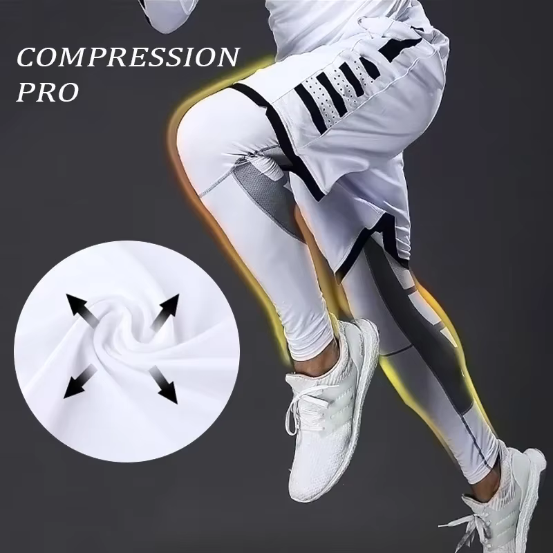 JjRash Guard-Leggings de compression en lyJean-pour hommes, pantalons de sport, collants de fitness,