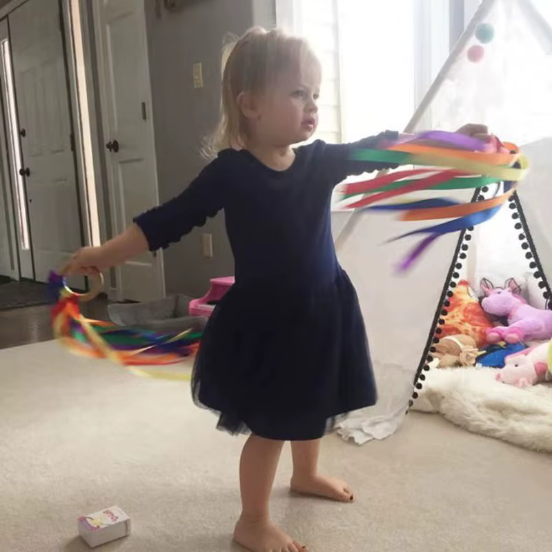 Jouet sensoriel de Style Montessori, sans BPA, Non toxique, anneau de ruban pour bébé, nouveau-nés v