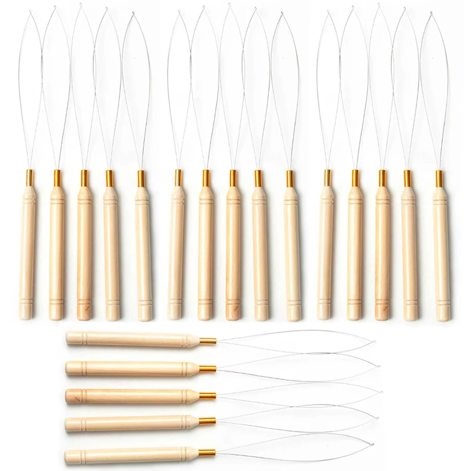Micro anneaux, outil de boucle, enfileur de boucle, aiguille de traction utilisée avec une pince à c