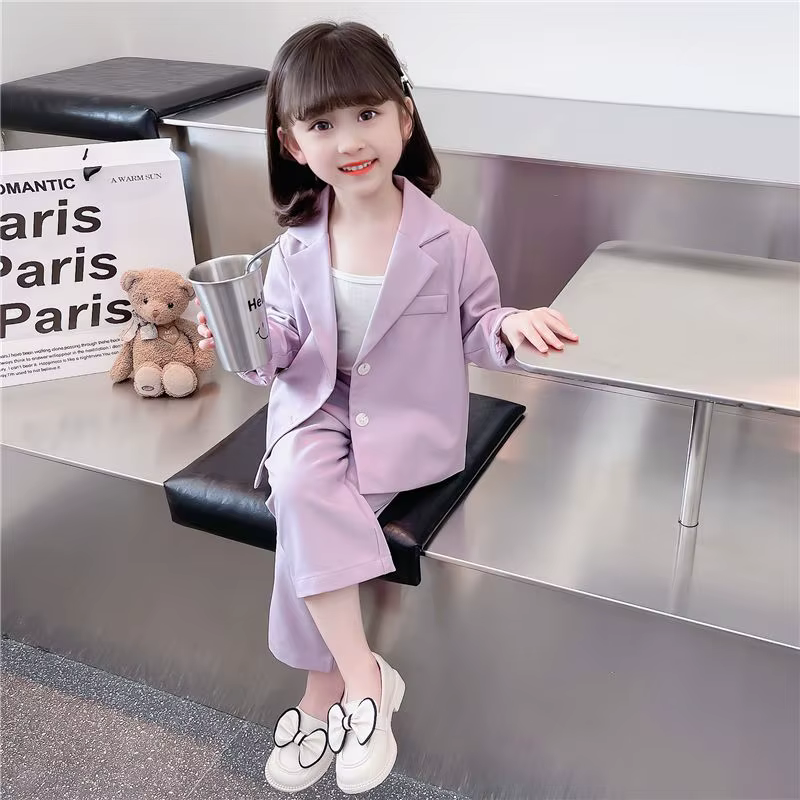 Blazer en coton pour enfants, nouvelle collection, fin, à manches longues, 2 pièces, créatif, respir