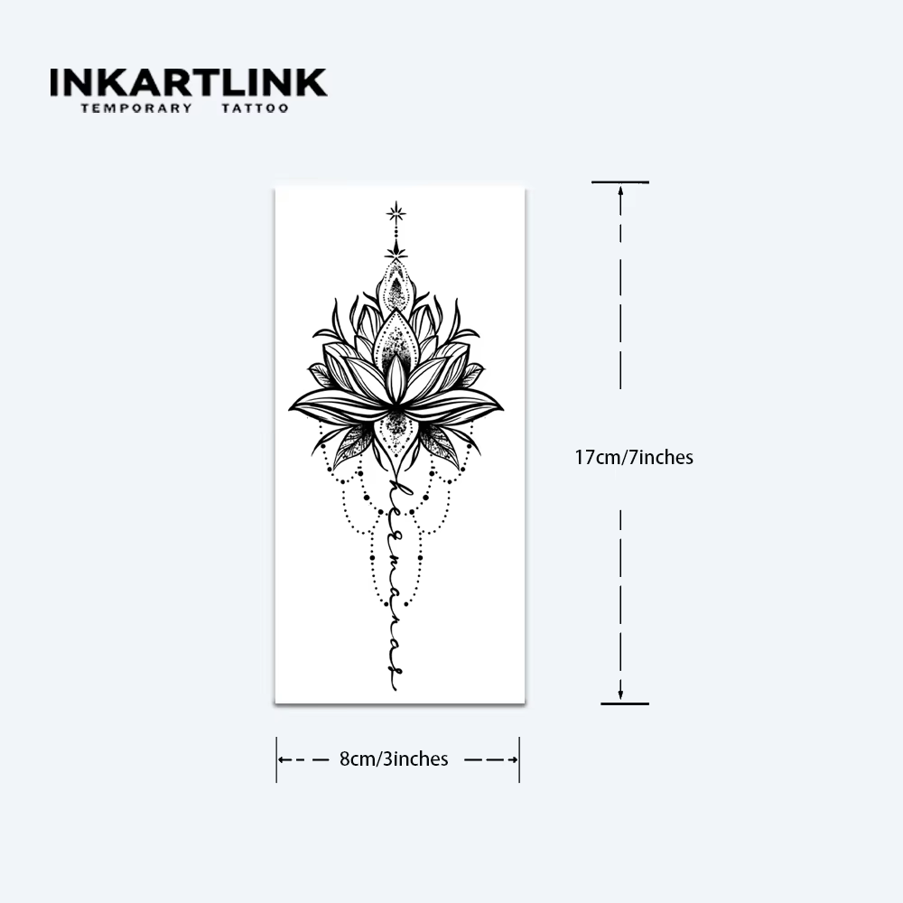 Tatouage temporaire Lotus, dure jusqu'à 15 jours, autocollant semi-permanent magique imperméable, no