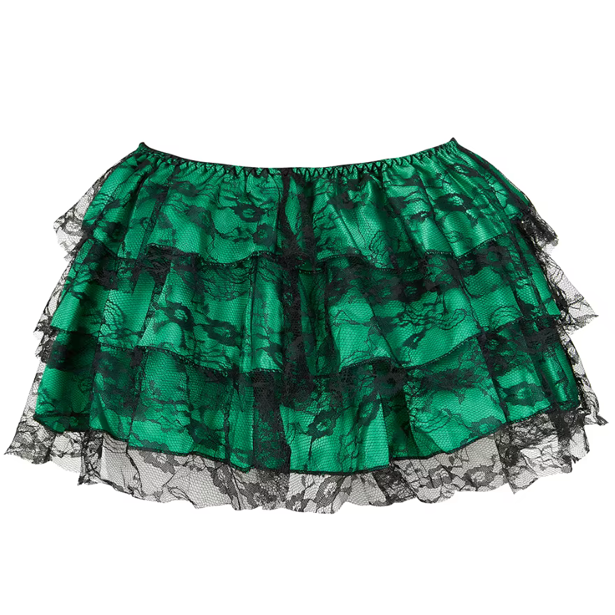 Femmes gothique Sexy dentelle florale maille Tulle Mini jupe plissée Showgirl mode fête danse jupes 