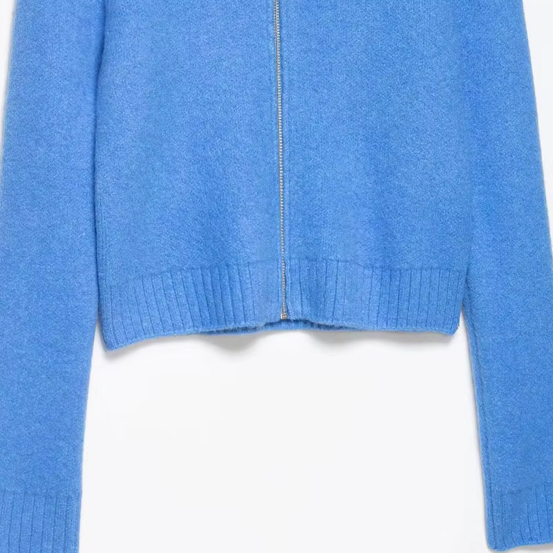 Nlzgmsj Nouvelle collection Printemps 2026 Cardigan ouvert en maille pour femme, couleur unie, à col