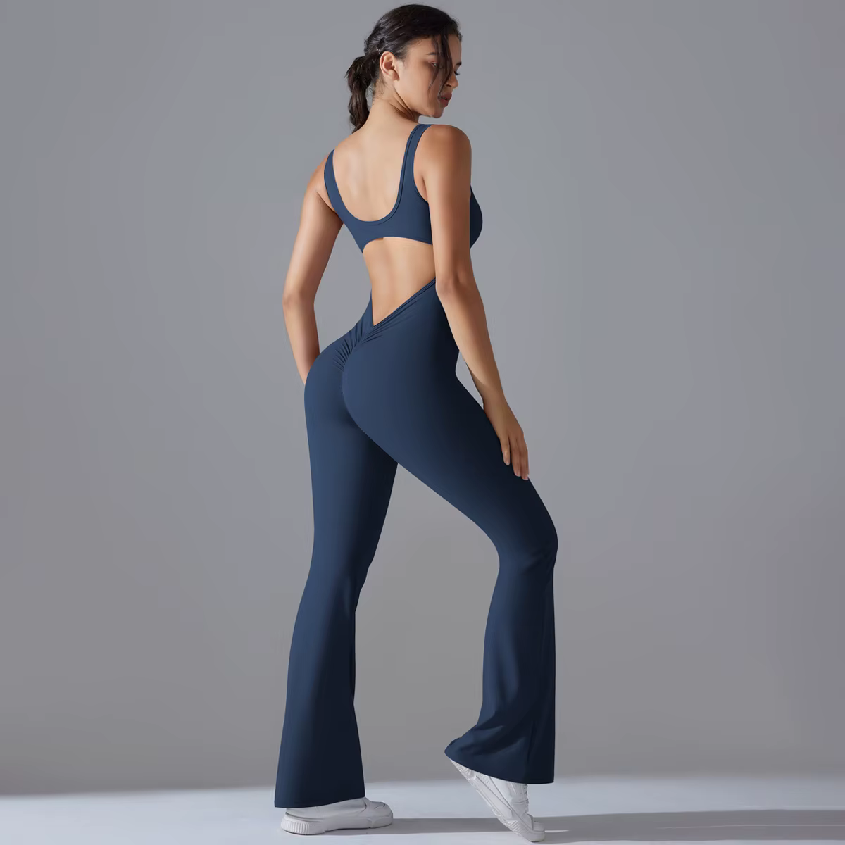 Combinaison Sexy dos en V pour femmes, ensemble de gymnastique, combinaison d'entraînement, de Yoga,