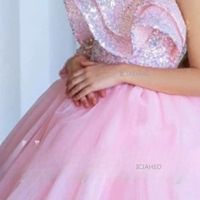 Robe de princesse pour filles 2026, robe de mariée à fleurs, robe de demoiselle d'honneur asymétriqu