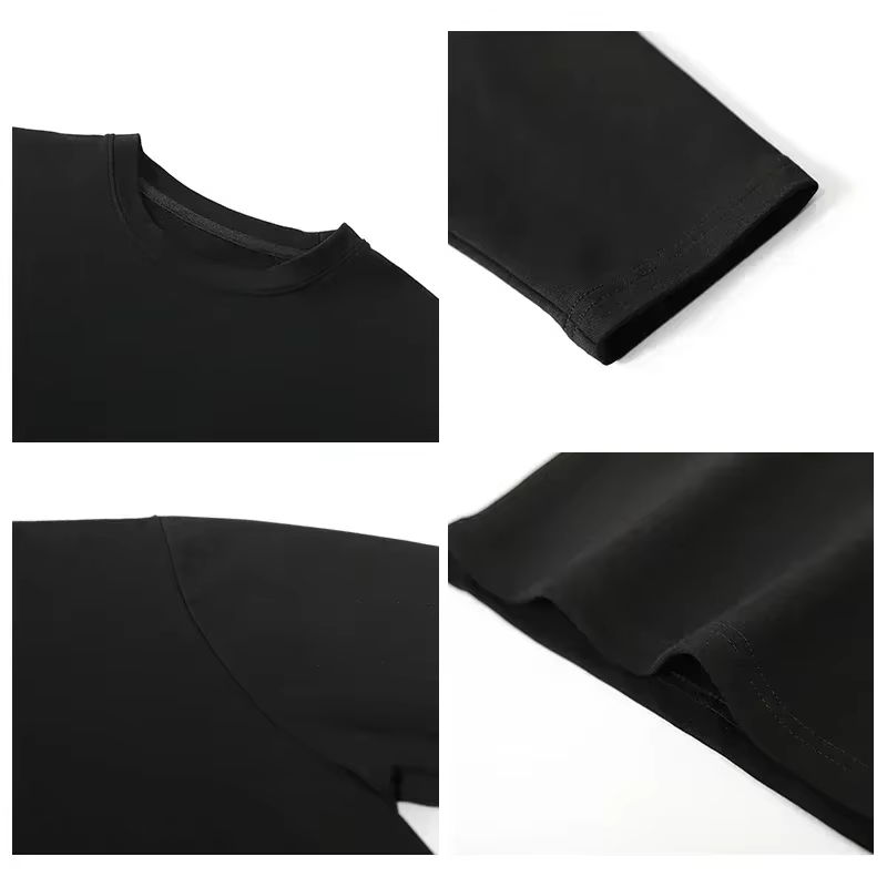 CHIC VEN printemps automne femmes couleur unie ample à manches longues T-shirt col rond haut basique
