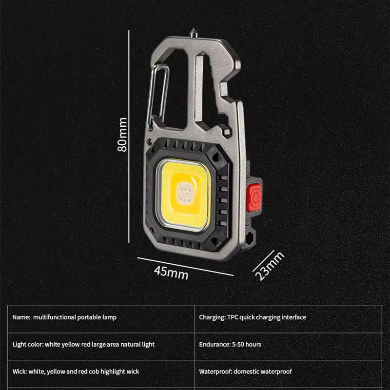 Mini lampe de poche LED Rechargeable, porte-clés, tournevis, clé, lampe de poche Portable, lampe à f