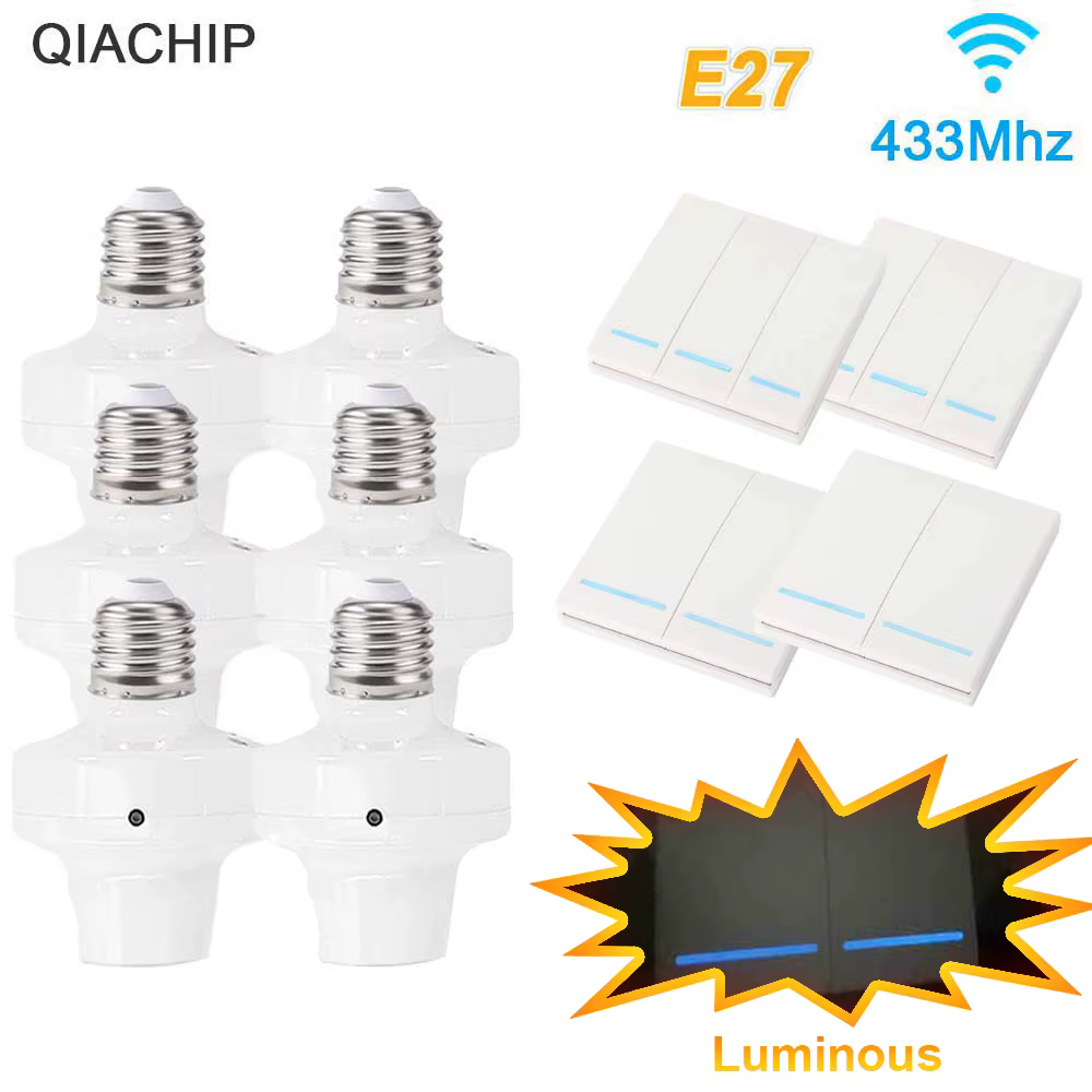 Adaptateur d'ampoules intelligentes sans fil QIACHIP AC110V 220V E27, support de lampe à utiliser av