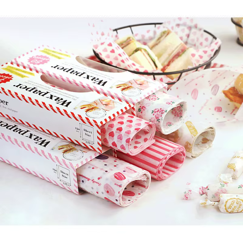 Papier ciré de qualité alimentaire, 50 pièces/lot, papier de graisse, emballages alimentaires, papie