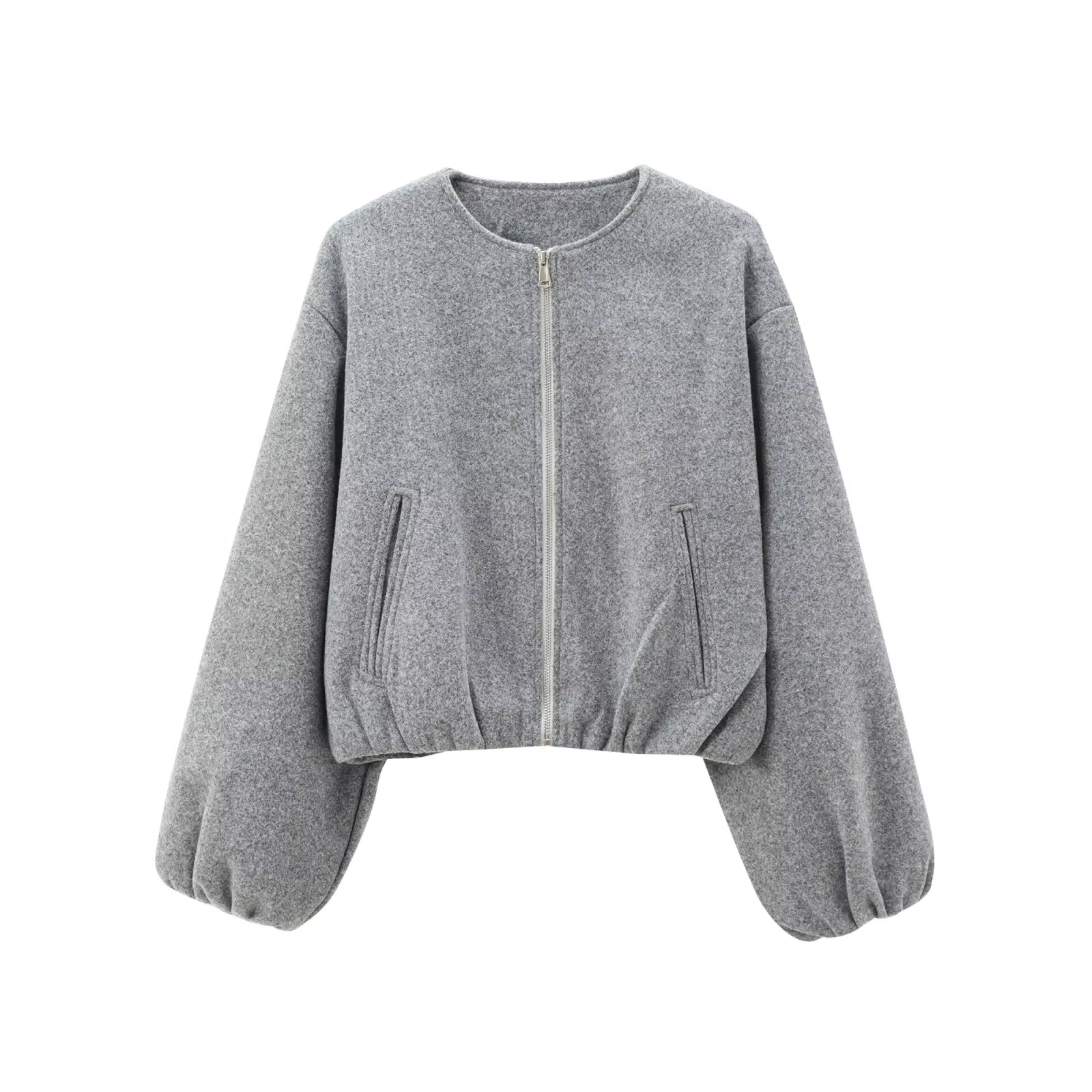 MUJER rouge fermeture éclair Bomber vestes pour femmes doux recadrée vestes femme 2025 à manches lon
