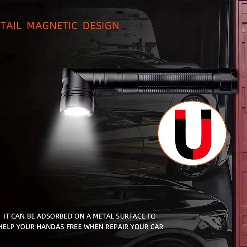 12W SST40 LED lampe de poche tactique 90 degrés rotatif USB Rechargeable torche magnétique chasse Ca