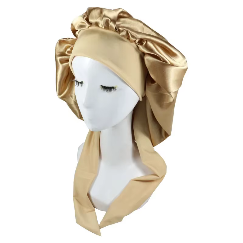 Femmes Satin solide chapeau De couchage nuit Bonnet De sommeil soins capillaires Bonnet Bonnet De Nu