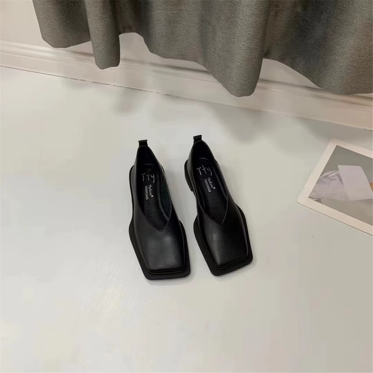 Bailamos-Chaussures plates carrées pour femmes, mocassins décontractés, doux, élastiques, ballerine