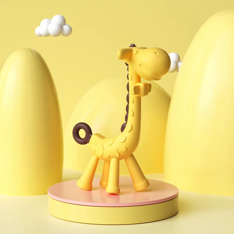 Anneau de dentition molaire en Silicone pour bébé, qualité alimentaire, girafe, dessin animé, soulag