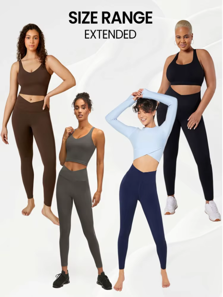 Pantalon de sport taille croisée sur le devant, couleur unie, pantalon de Yoga élastique et respiran