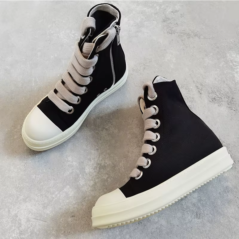 Jsalutations Lumineslace-Chaussures en toile pour hommes et femmes, Baskets à lacets, Noir, Solide,