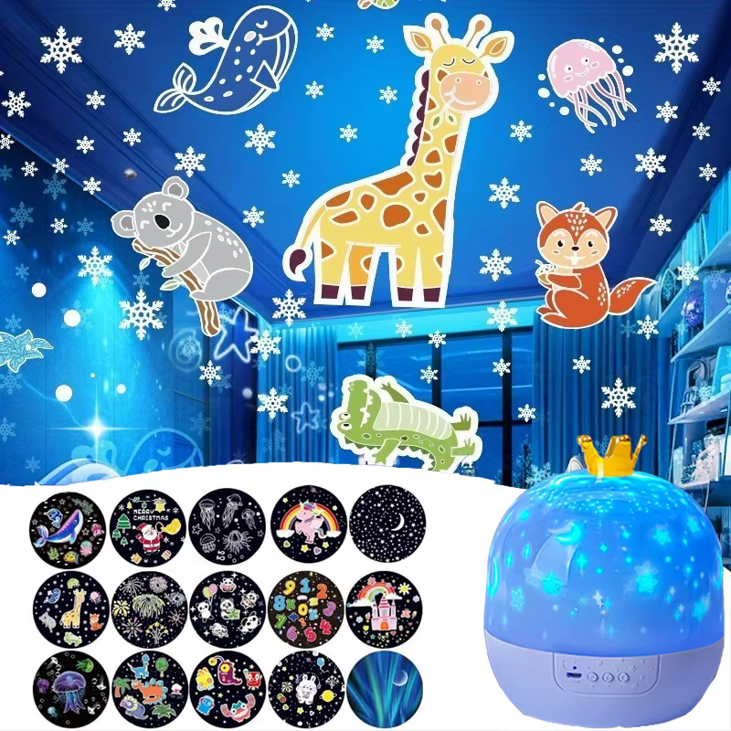 Projecteur Créatif Fantaisie 360 ° Rotatif 15 types de projecteur diapositives galaxie étoilée proje