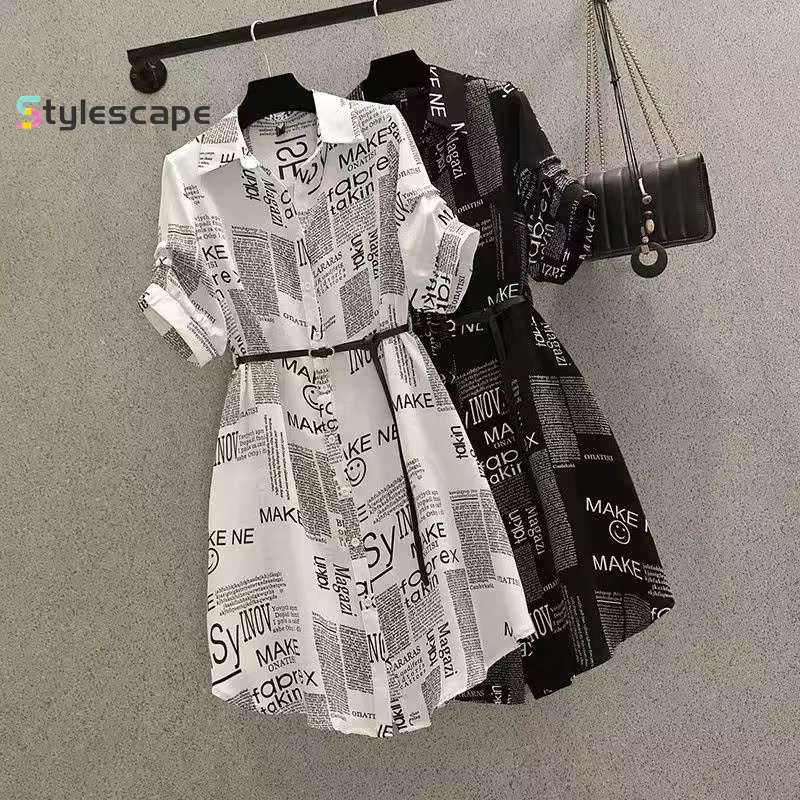 Robe imprimée lettre enveloppée pour femme, col polo à la taille, réduction de l'âge français, régla